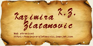 Kazimira Zlatanović vizit kartica